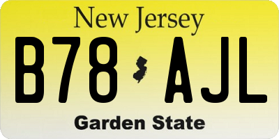 NJ license plate B78AJL