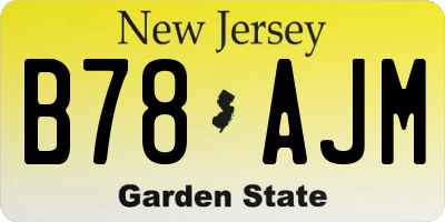 NJ license plate B78AJM