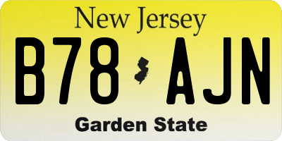 NJ license plate B78AJN