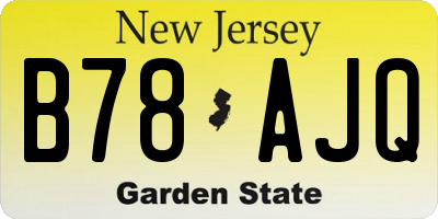 NJ license plate B78AJQ