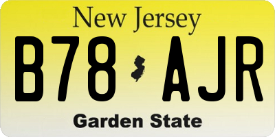 NJ license plate B78AJR