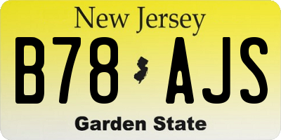 NJ license plate B78AJS