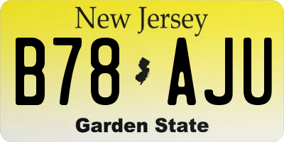 NJ license plate B78AJU
