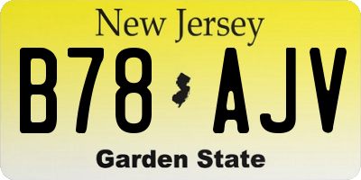 NJ license plate B78AJV