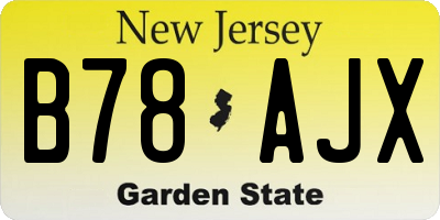 NJ license plate B78AJX