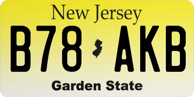 NJ license plate B78AKB