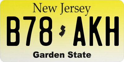 NJ license plate B78AKH