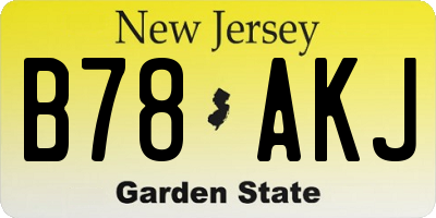 NJ license plate B78AKJ