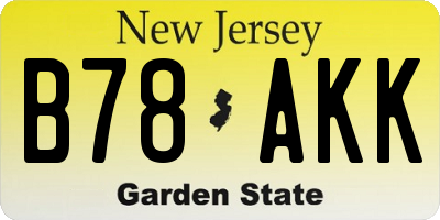 NJ license plate B78AKK