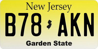 NJ license plate B78AKN