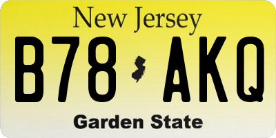 NJ license plate B78AKQ