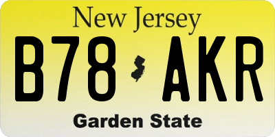 NJ license plate B78AKR