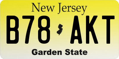 NJ license plate B78AKT