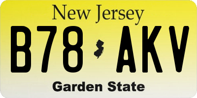 NJ license plate B78AKV