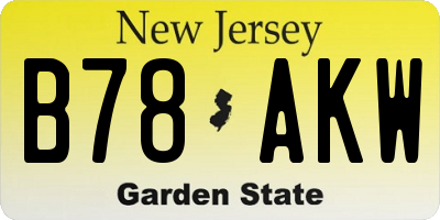 NJ license plate B78AKW