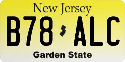 NJ license plate B78ALC