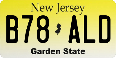 NJ license plate B78ALD