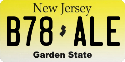 NJ license plate B78ALE