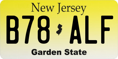 NJ license plate B78ALF