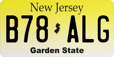 NJ license plate B78ALG