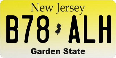 NJ license plate B78ALH