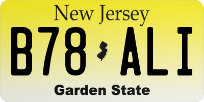 NJ license plate B78ALI