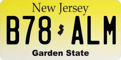 NJ license plate B78ALM