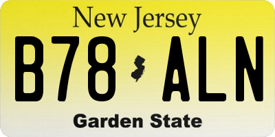 NJ license plate B78ALN