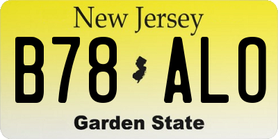 NJ license plate B78ALO