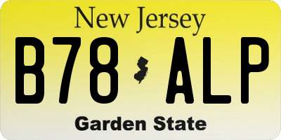 NJ license plate B78ALP