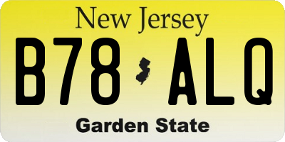 NJ license plate B78ALQ