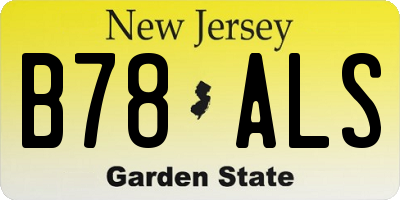 NJ license plate B78ALS