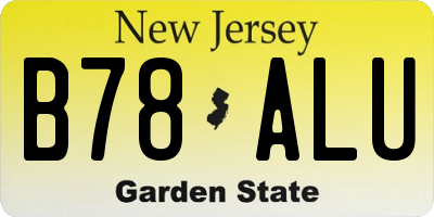NJ license plate B78ALU