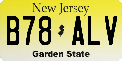 NJ license plate B78ALV