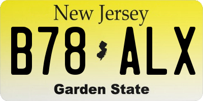 NJ license plate B78ALX