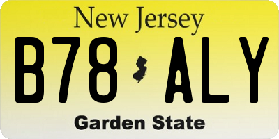 NJ license plate B78ALY