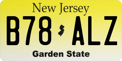 NJ license plate B78ALZ