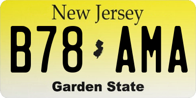 NJ license plate B78AMA