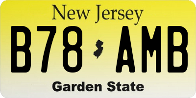 NJ license plate B78AMB