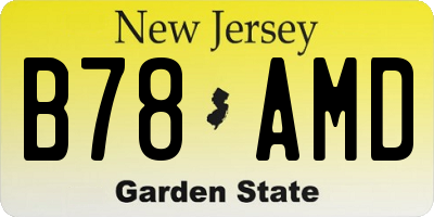 NJ license plate B78AMD