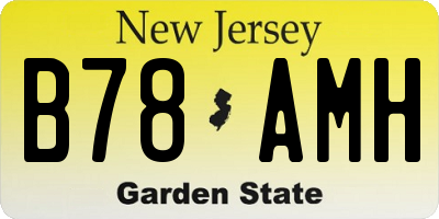 NJ license plate B78AMH
