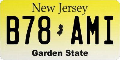 NJ license plate B78AMI