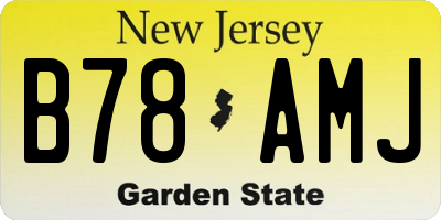 NJ license plate B78AMJ