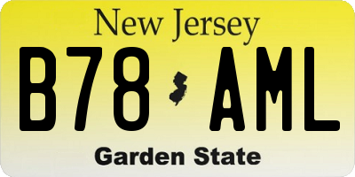 NJ license plate B78AML
