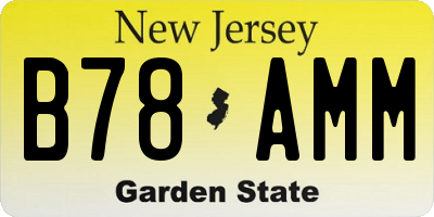 NJ license plate B78AMM