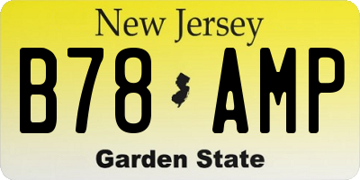 NJ license plate B78AMP