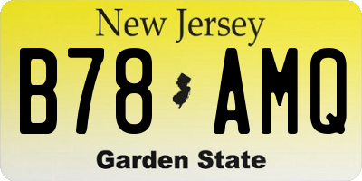 NJ license plate B78AMQ
