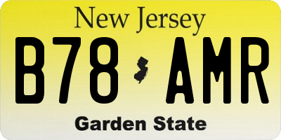 NJ license plate B78AMR