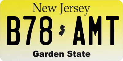 NJ license plate B78AMT