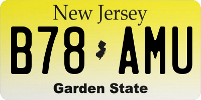 NJ license plate B78AMU